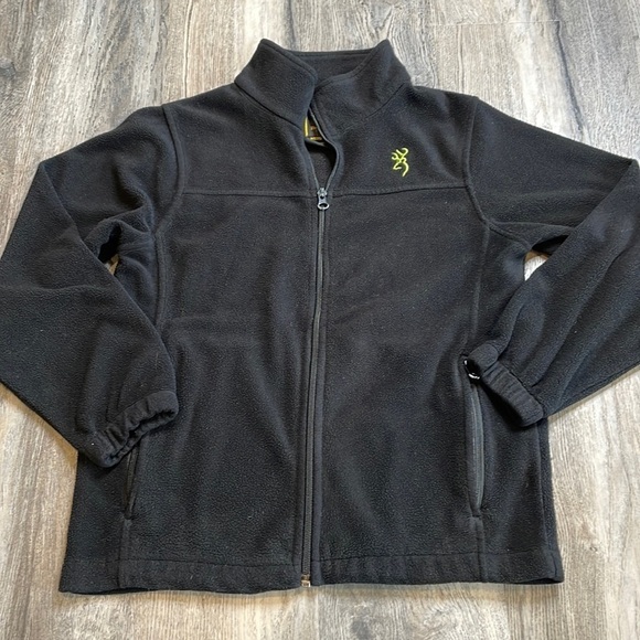 Browning Kids Black Fleece Zip Uo Jacket, size medium - Picture 1 of 4